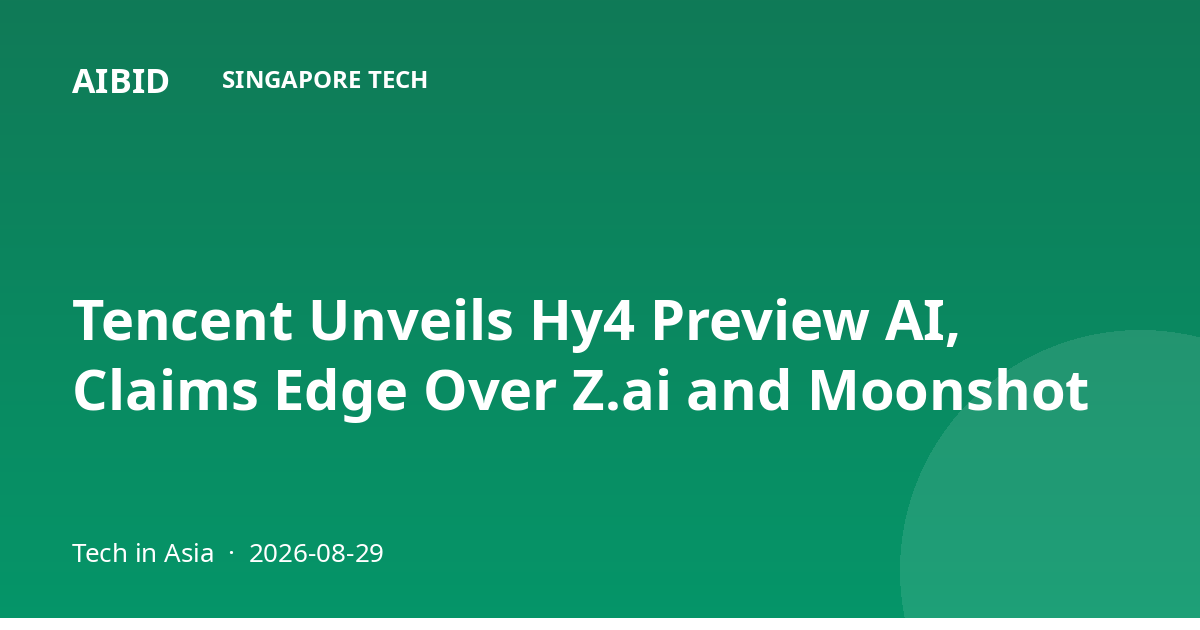 Tencent Unveils Hy4 Preview AI, Claims Edge Over Z.ai and Moonshot