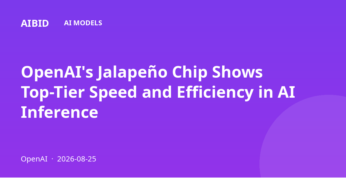 OpenAI's Jalapeño Chip Shows Top-Tier Speed and Efficiency in AI Inference